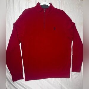 Polo Ralph Lauren Red Quarter-Zip Pullover Sweatshirt Men’s Size M